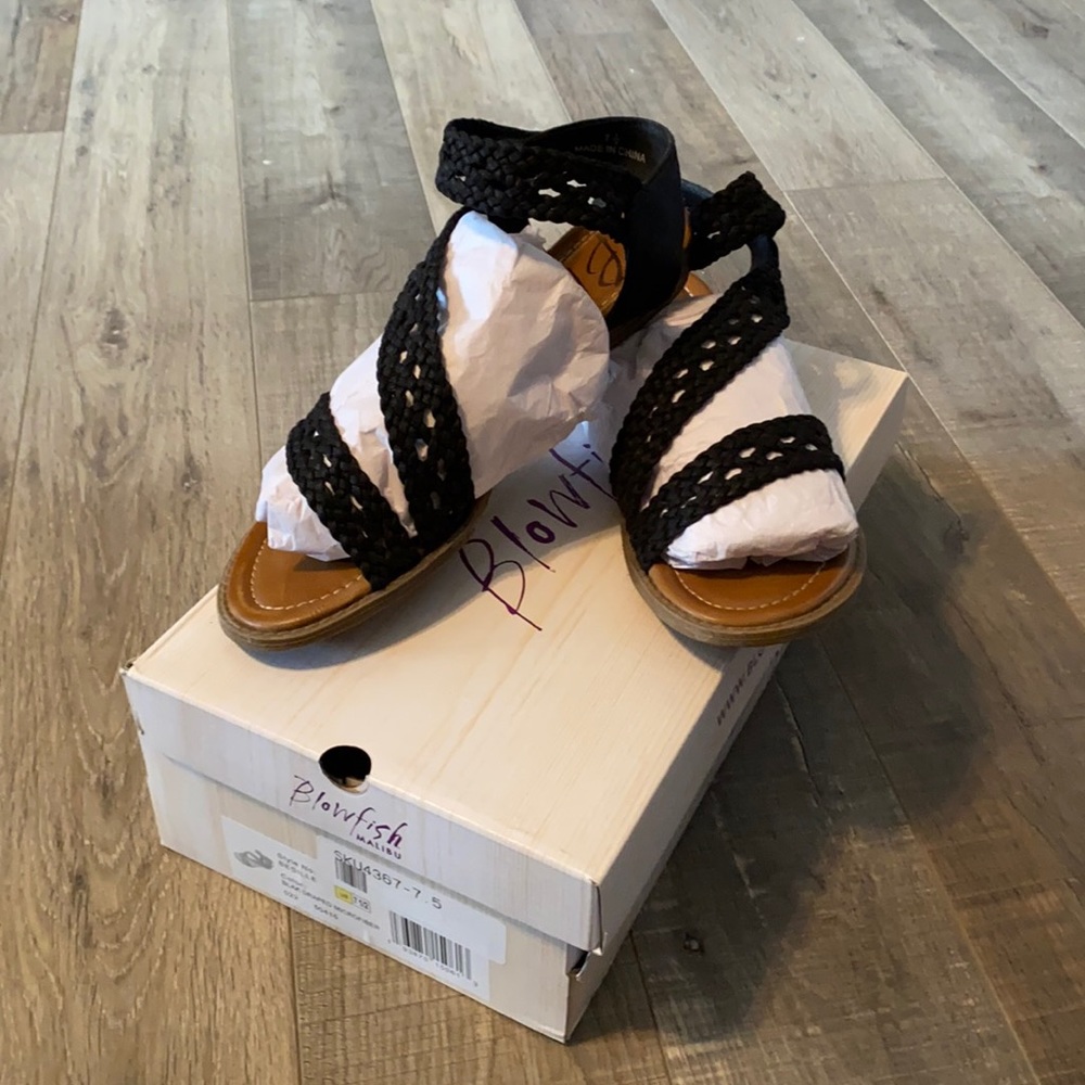 Black Blowfish sandals.